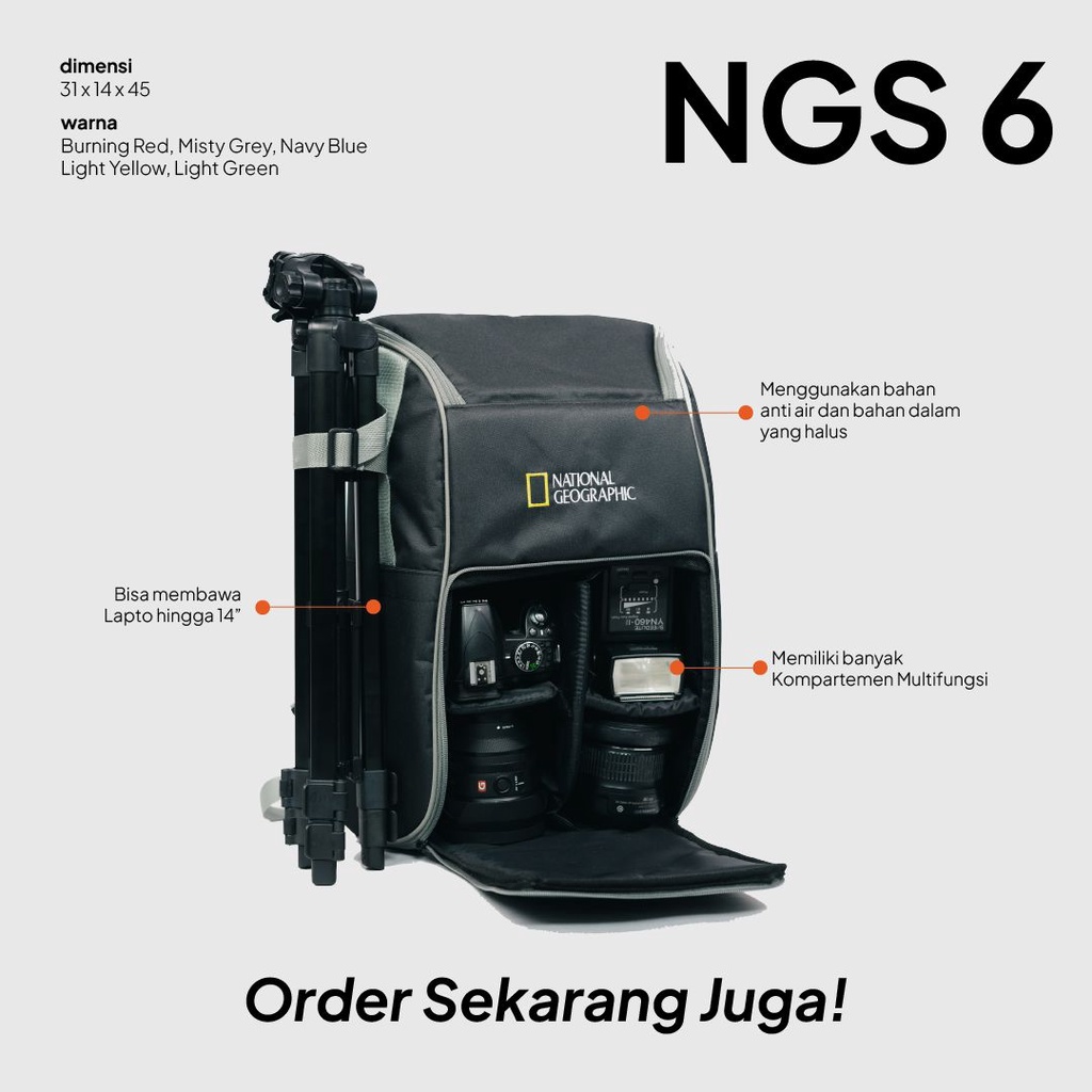 Backpack Tas Ransel Tas Kamera Tas Laptop Tas National Geographic 06