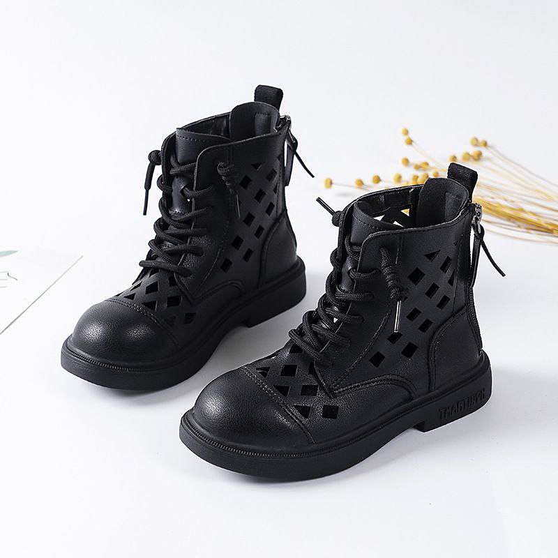 Sepatu Boots Anak Warna Hitam Sepatu Black colour Tali Fashion Anak PErempuan