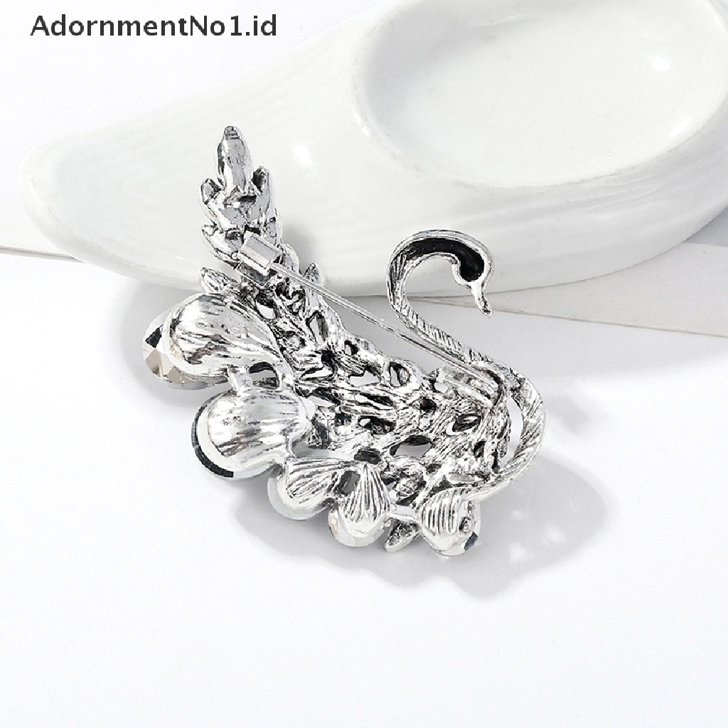 [AdornmentNo1] Swan Pin Bros Untuk Wanita Berlian Imitasi Mulia Swan Bros Elegan Pin Fashion Perhiasan Hewan Kerah Pin Pesta Pernikahan Lencana Pernikahan Pin [ID]