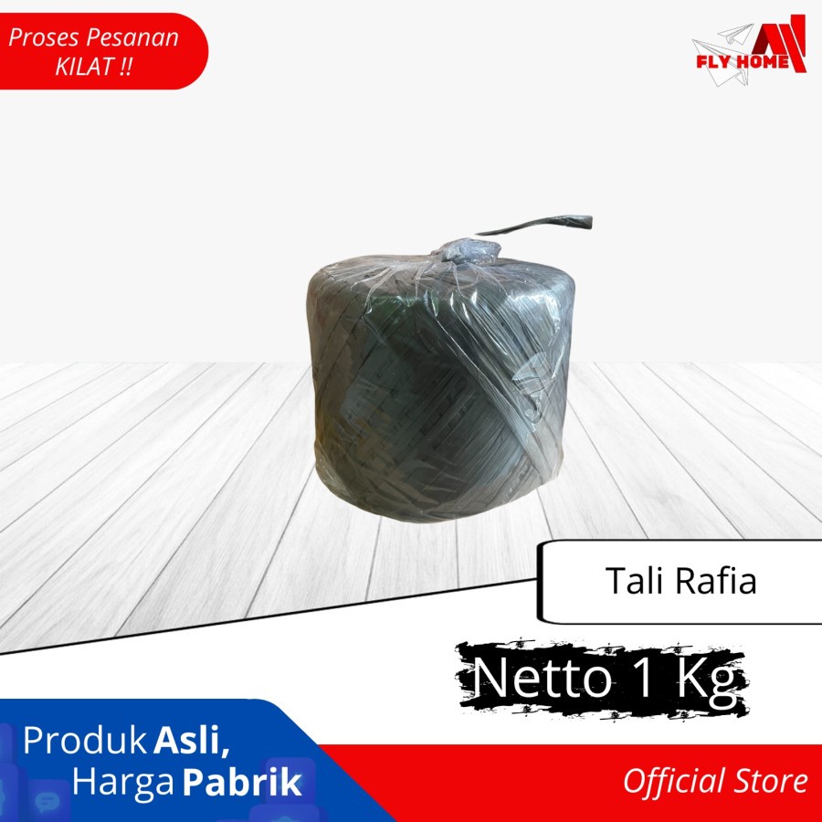 

FLY HOME Tali Rafia Roll 1 KG | Rapia Tali Plastik Hitam