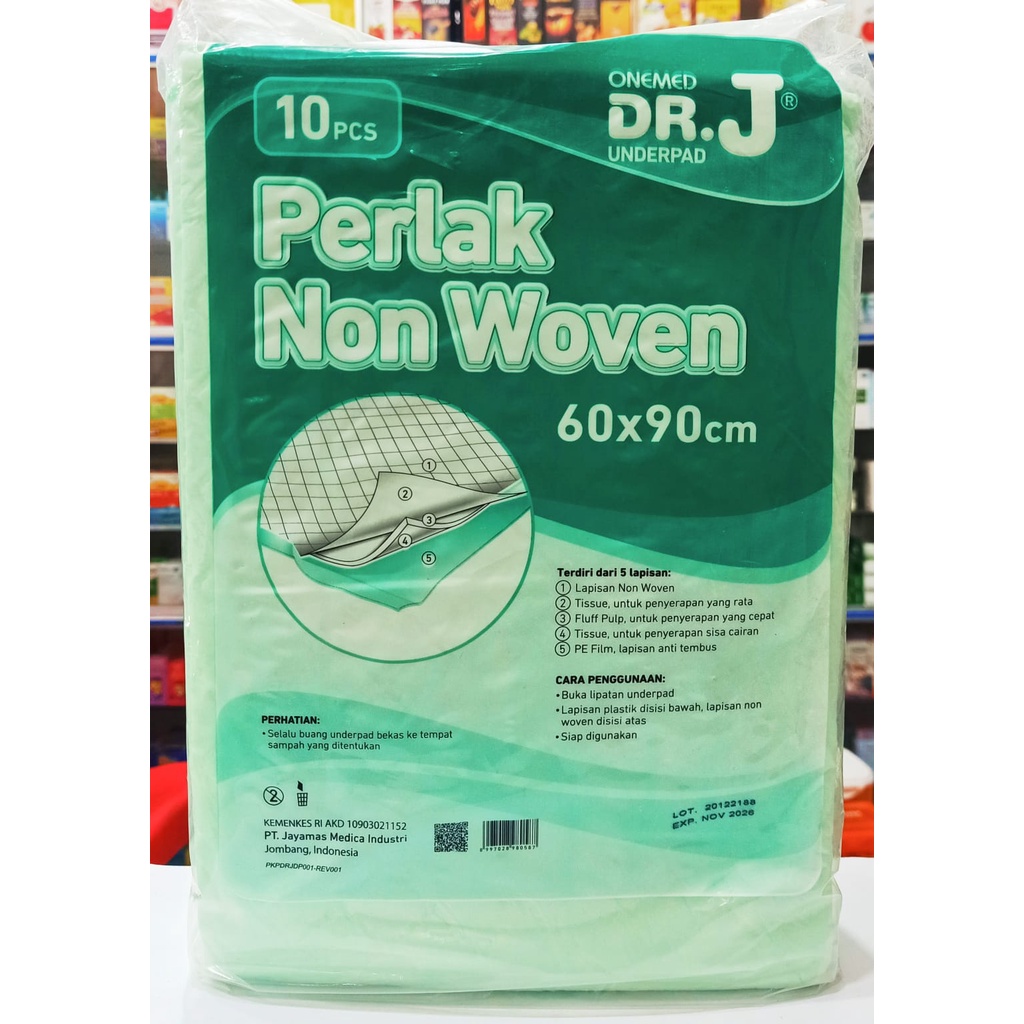 Underpad Onemed Dr. J Perlak Alas Popok isi 10 Lembar