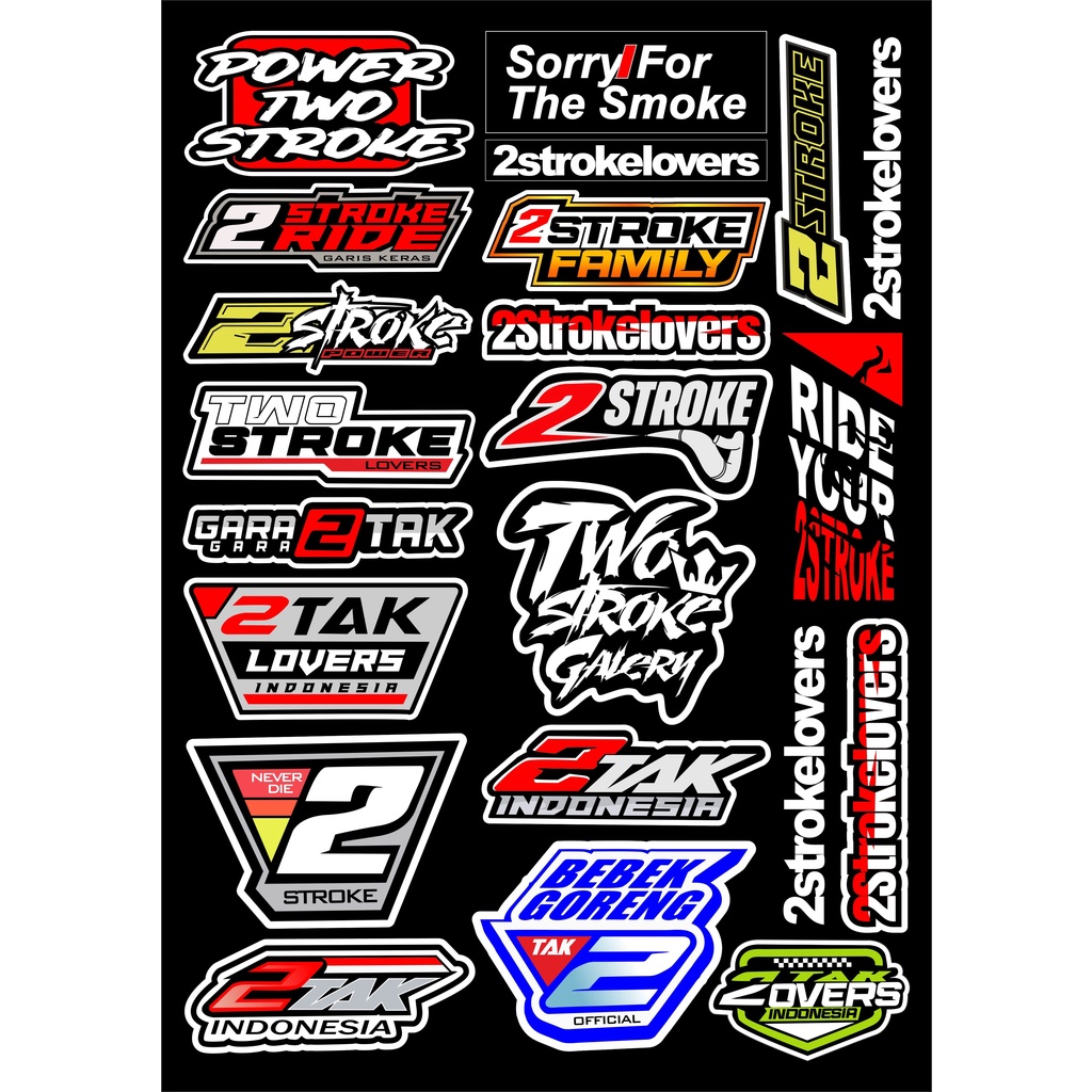 STICKER 2 TAK LOVERS 22 PCS STICKER 2 STROKE TERMURAH