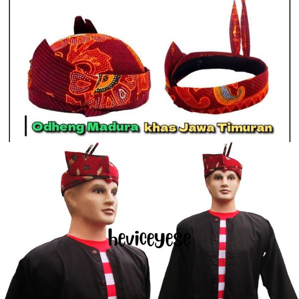 Udeng Madura Ikat Kepala Batik Merah Cak Surabaya Cak Madura Khas Jawa Timur / Udeng Tari Remo / Odh