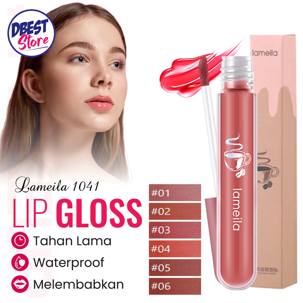 LAMEILA 1041 Lip Glaze Matte Lipstik Tahan Air Anti Lengket 6 Warna