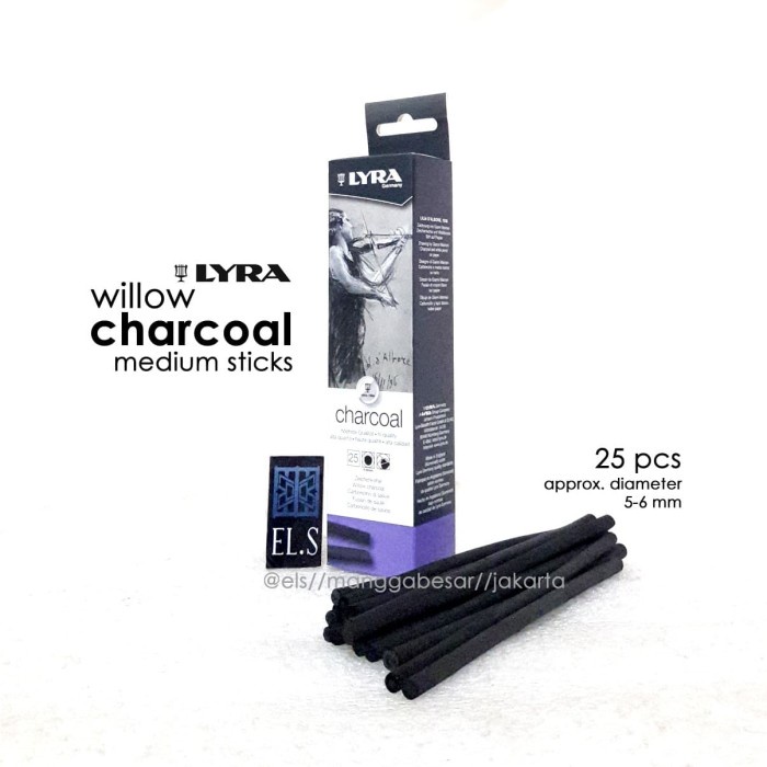 

Charcoal Lyra Willow Charcoal Medium Sticks 25 Pcs