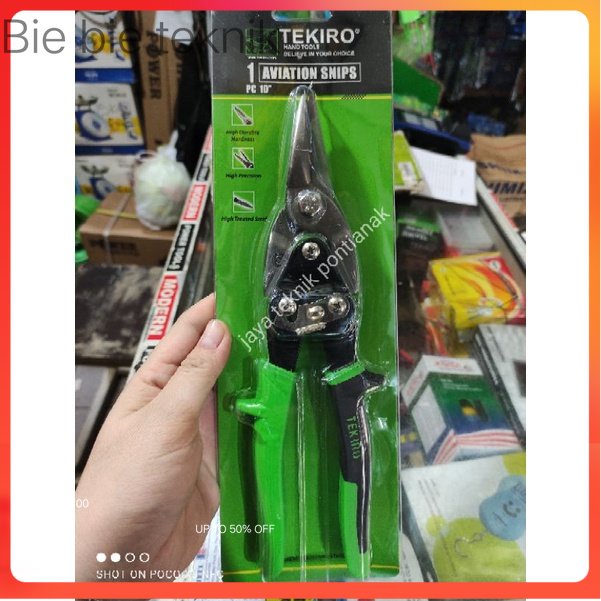 gunting holo tekiro/gunting bajaringan, gunting seng/ gunting plat besi TEKIRO 10inci .bie bie tekni