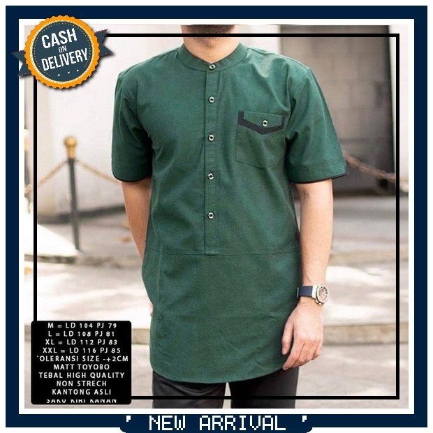 Terbaru  Kemeja Koko Pria Dewasa Dan Anak Lengan Pendek Bordir | Fashion Muslim Impor Kekinian [Hatt