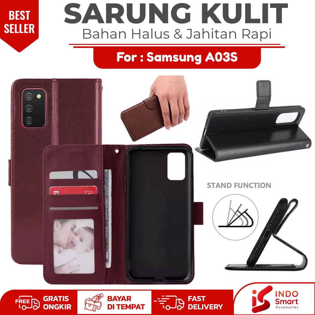 Samsung A03S / Case Samsung A03S A03 S / Leather Wallet Case Dompet Sarung Kulit Hp