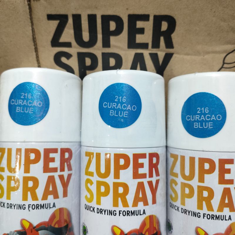 Zuper Pilox Pilok Cat Semprot Warna Curacao Blue Biru Metalik Metalic 216 150cc Spray Paint