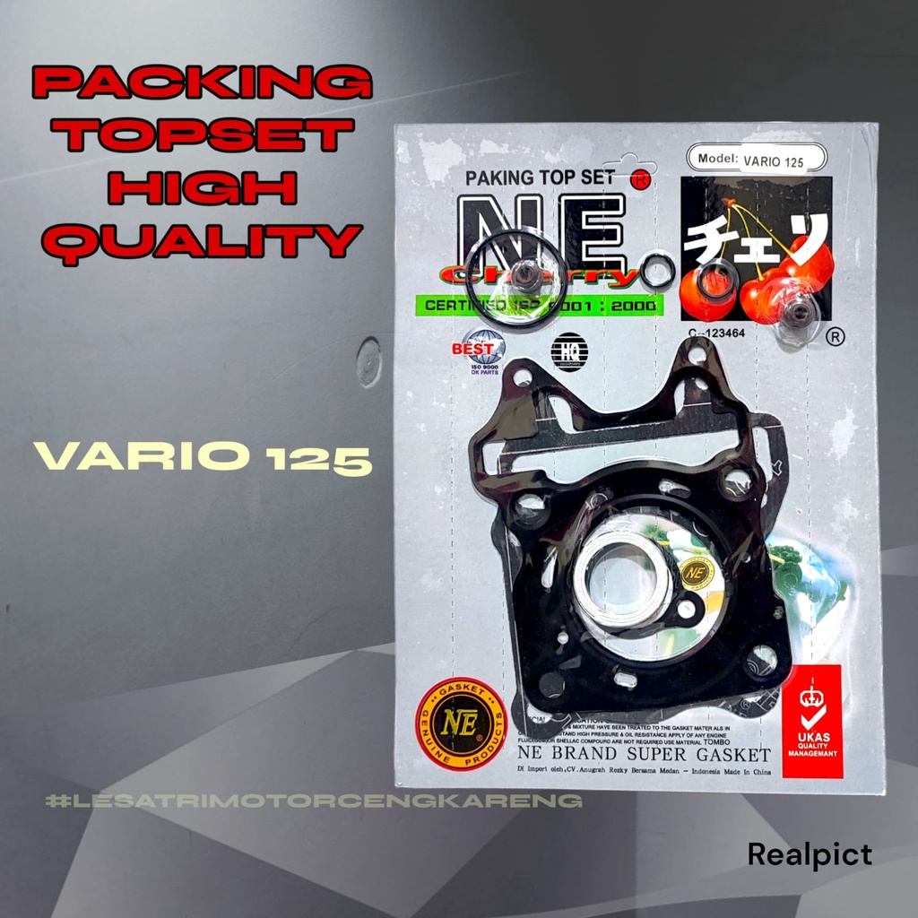 PAKING GASKET TOPSET TOP SET VARIO 125 OLD CHERRY ISO 200 + SIL KLEP