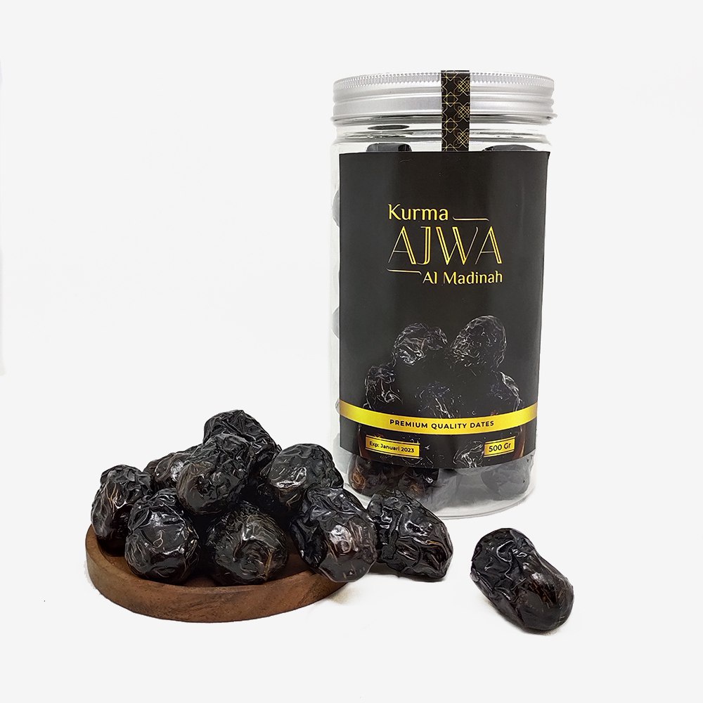 

KURMA AJWA 500 GRAM TOPLES / Kurma Nabi Asli Madinah Premium Grade A / Kurma Sunnah Ajwa Premium Kemasan Toples - AYW