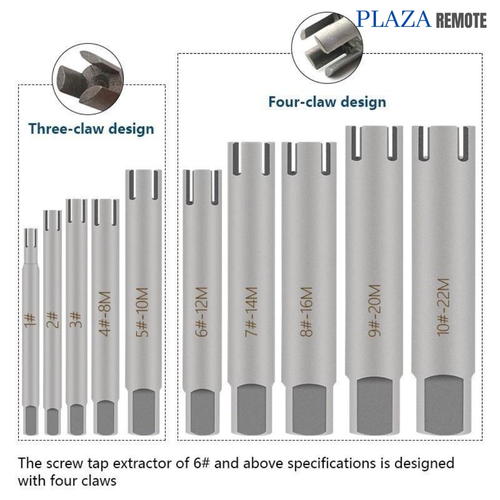 DAMAGED SCREW TAP EXTRACTOR BROKEN HEAD REMOVAL M3 - M12