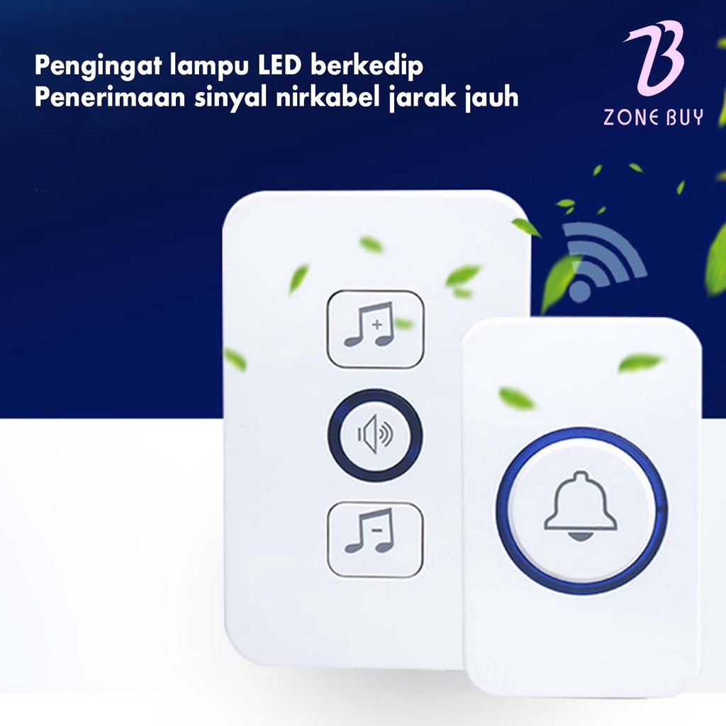 Bel Bell Pintu Rumah Kantor Wireless Tanpa Kabel Nirkabel Waterproof Smart Murah