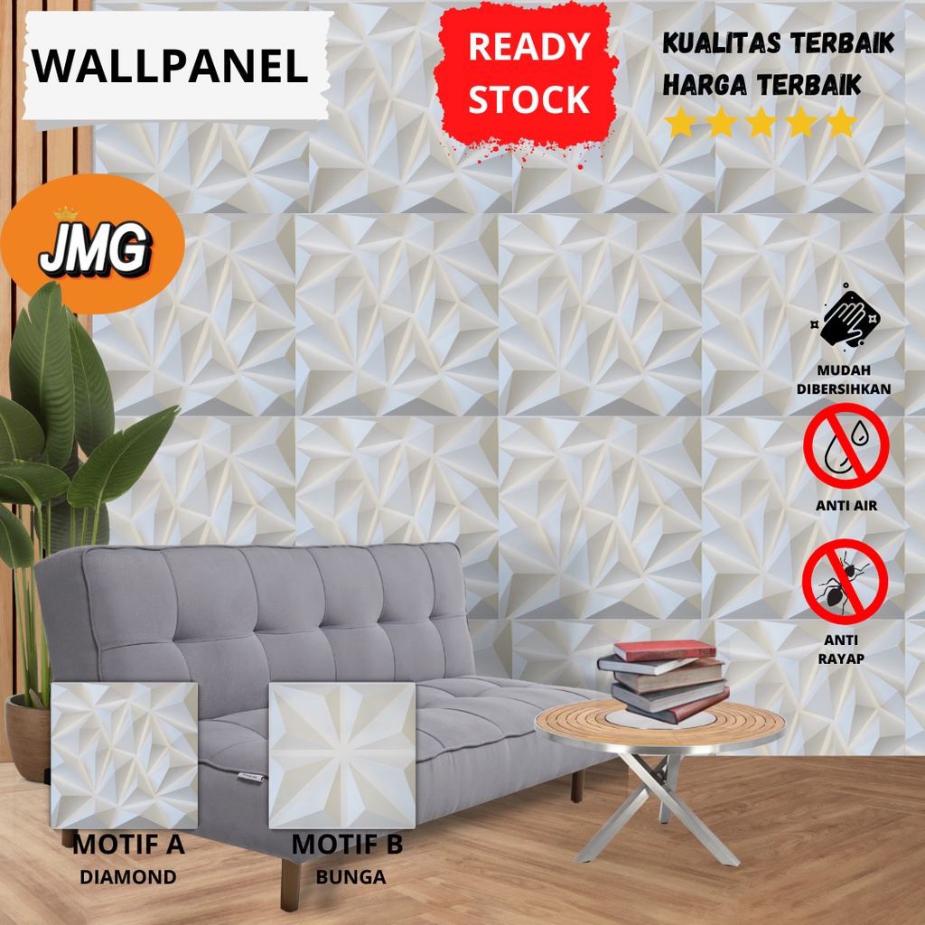 JMG  Wall Panel 3D PVC 50 x 50 / Wallpaper Panel Dinding / Kode WP