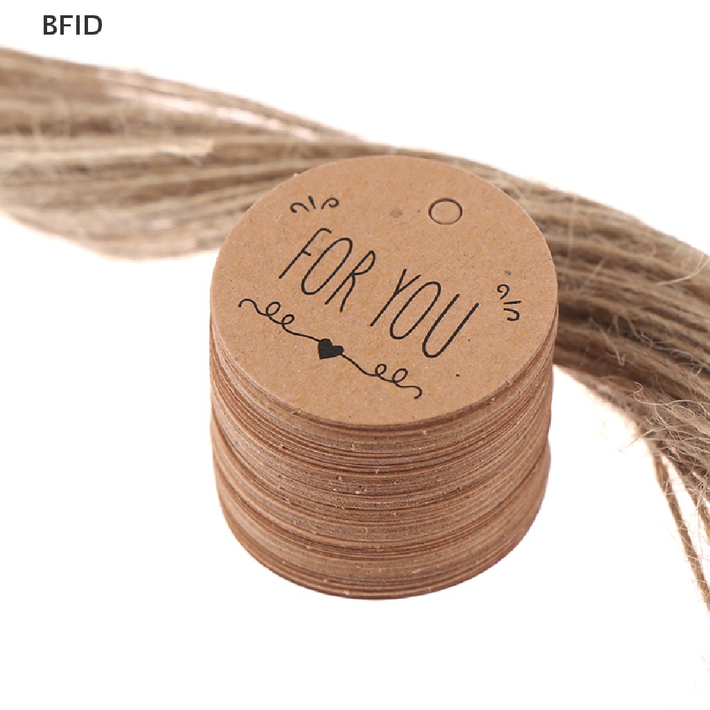 [BFID] 100pcs Hang Tag Kertas Kraft For you pattern Label Untuk Gift Tagging Paket Dekor [ID]