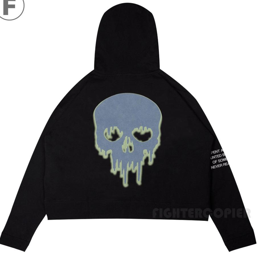 Hoodie Crop Oversize Black Ghosting Quality Sweater Crop hoodie oversized Hitam Pria Dan Wanita Prem