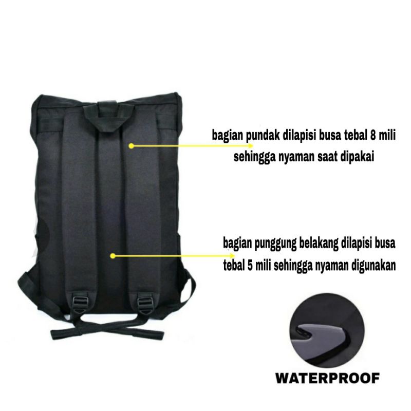 WinnerBag Tas Backpack Ransel Waterproof Tas Distro Free Raincover Tas Ransel Daily Backpack Pria 089