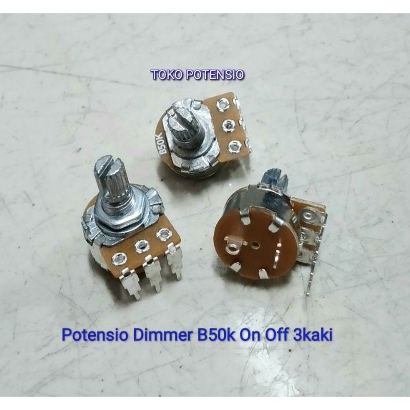 POTENSIO DIMMER B50K ON OFF KAKI 3+2