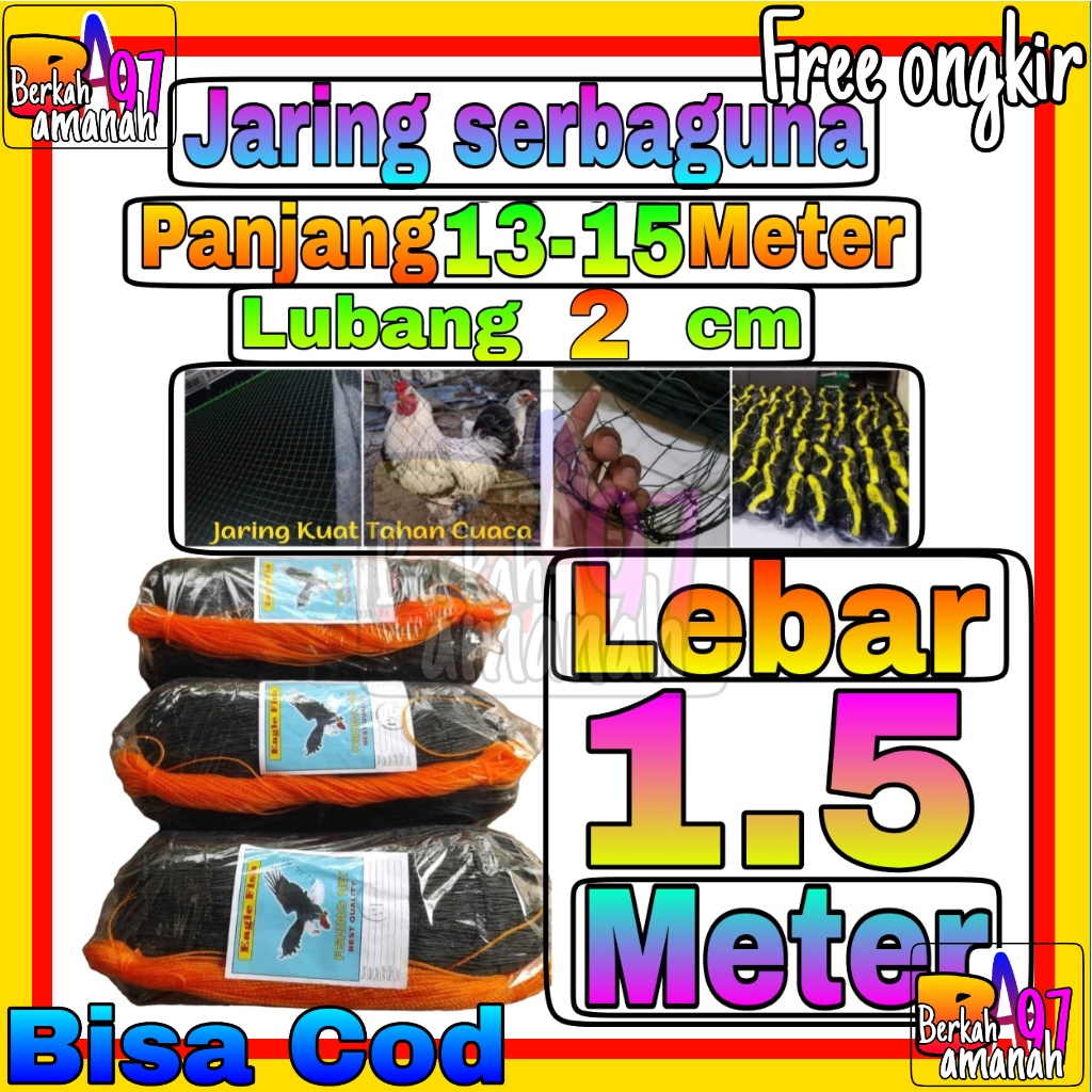 Jaring Ayam Lubang 2 cm Lebar 1,5 Meter / Jaring Pagar Ayam / Jaring Kandang Ayam / Jaring Pagar Keb