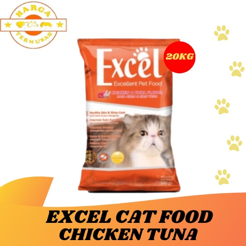 Excel Cat Food Chicken Tuna 20 kg - Makanan Kucing 20kg / Segitiga