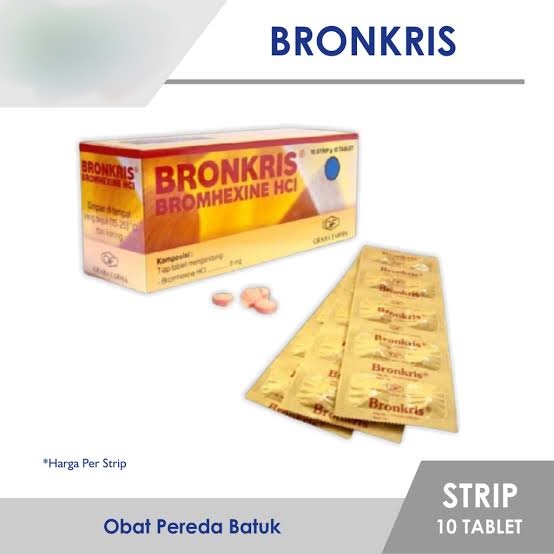 Bronkris Tablet Pereda batuk Berdahak Strip ORIGINAL-BPOM