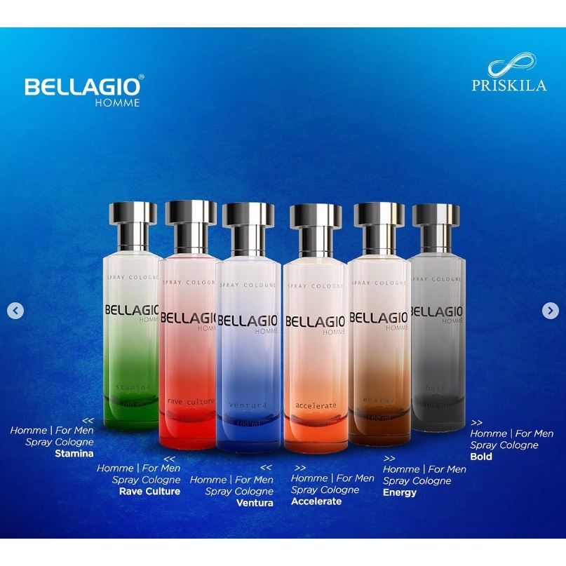 [BOTOL KACA] BELLAGIO Parfum Spray Cologne Botol Kaca - 100ml