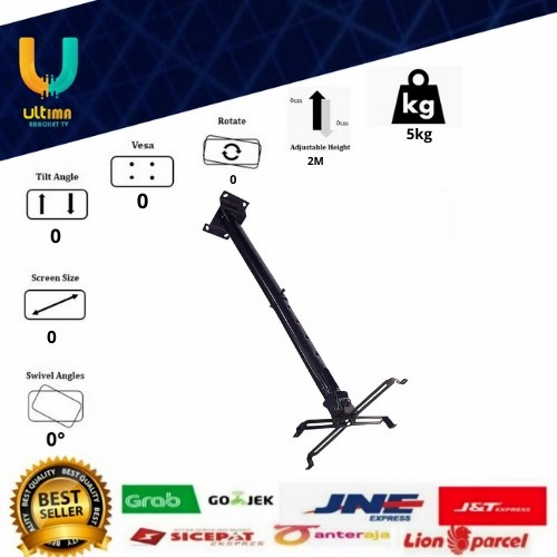 Layar Bracket Breket Proyektor Projector Gantung 2 Meter Infocus Universal