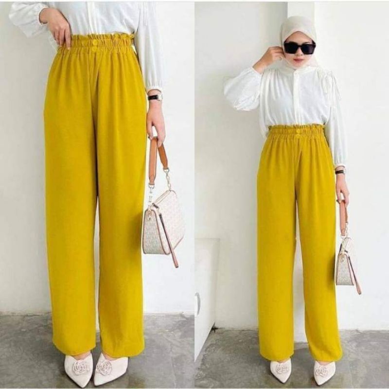 KULOT JUMBO CRINGKEL KANCING DEPAN BB 35-80 KG| CELANA KULOT WANITA  TERBARU