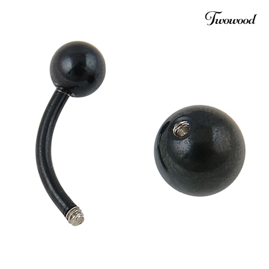 Twowood Surgical Stainless Steel Bola Barbel Cincin Pusar Perut Kancing Tindik Tubuh