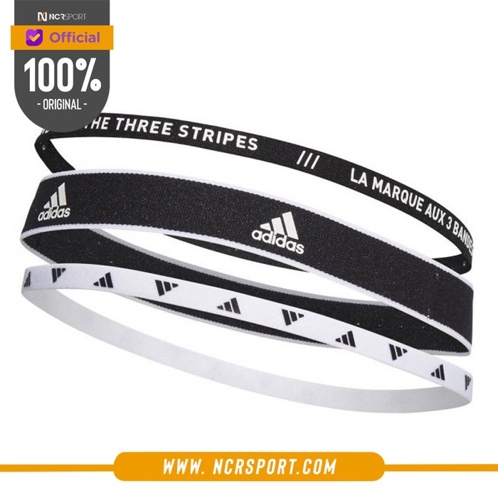 Aksesoris Aksesoris Training Adidas Original Headbands 3 Per Pack Black White G