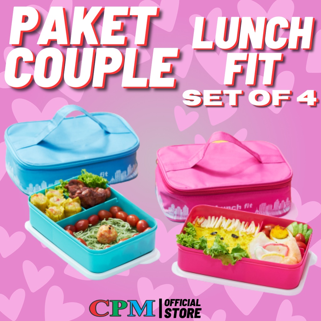 PAKET COUPLE LUNCH FIT SET OF 4 ( LUNCH FIT PINK & LUNCH FIT BIRU )