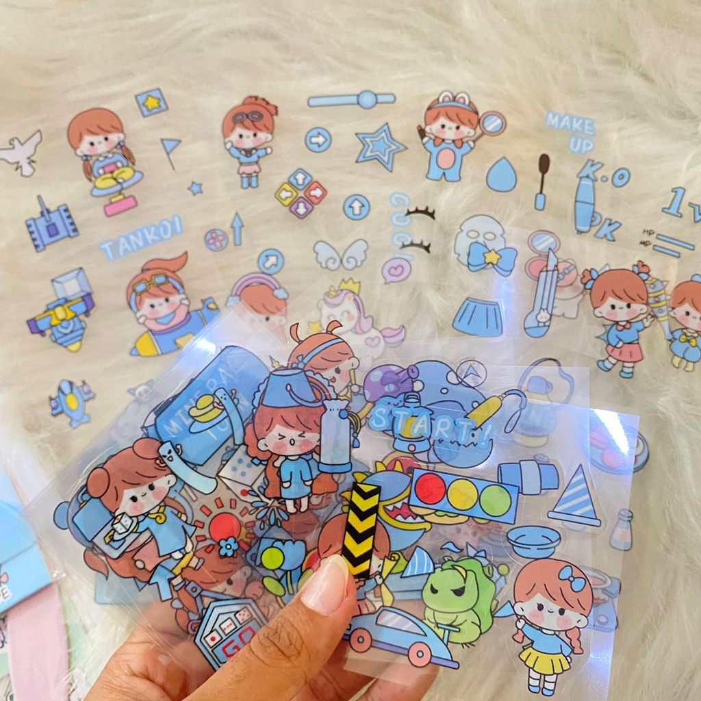 

[SATUAN] Stiker Aesthethic stiker lucu kartun karakter korea STIKER 2D
