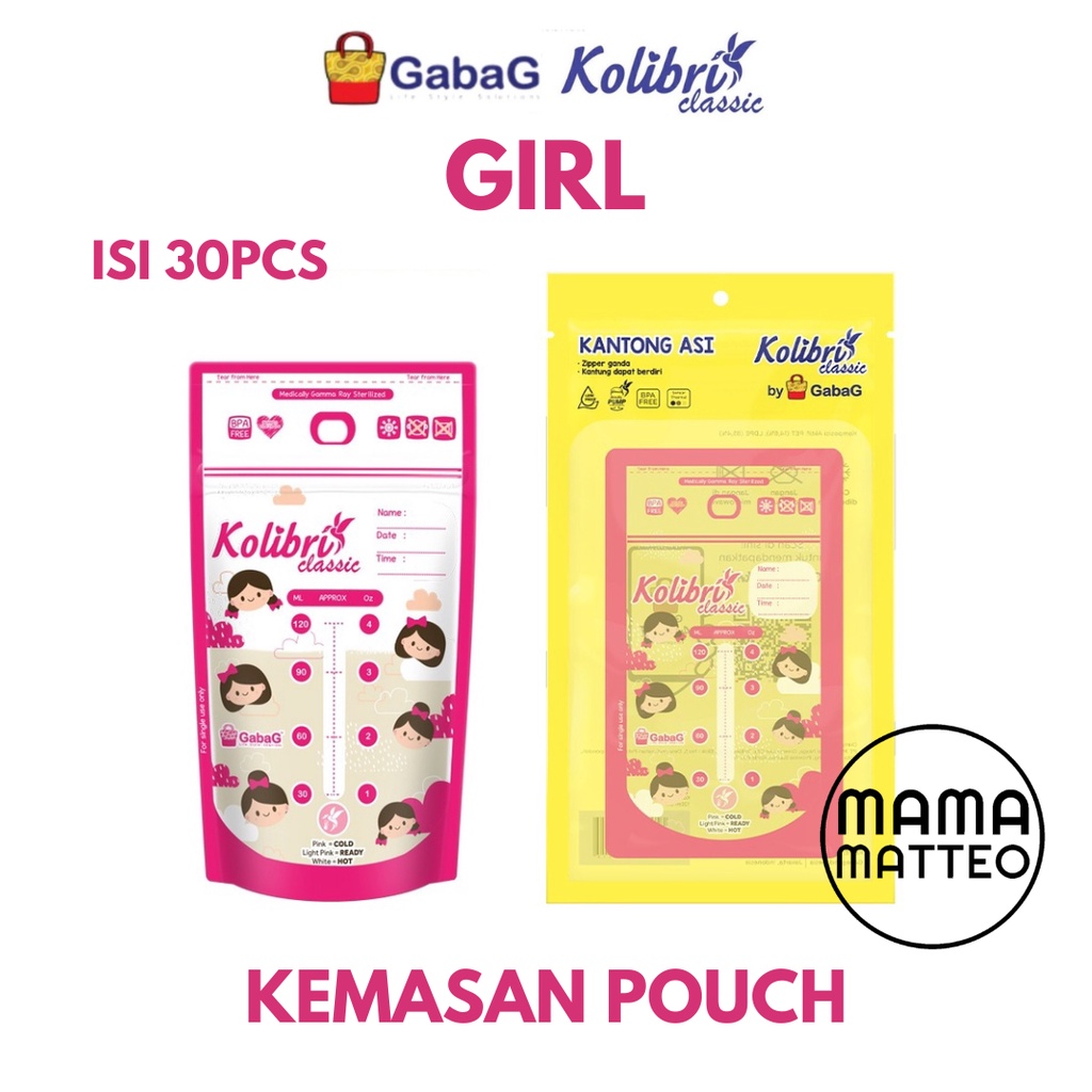 Gabag Kolibri Kantong Asi 120ml Breasmilk Storage Asibag Asi Bag / Wadah ASI / Penampung Susu / Boy Girl Whale Bear Bandung