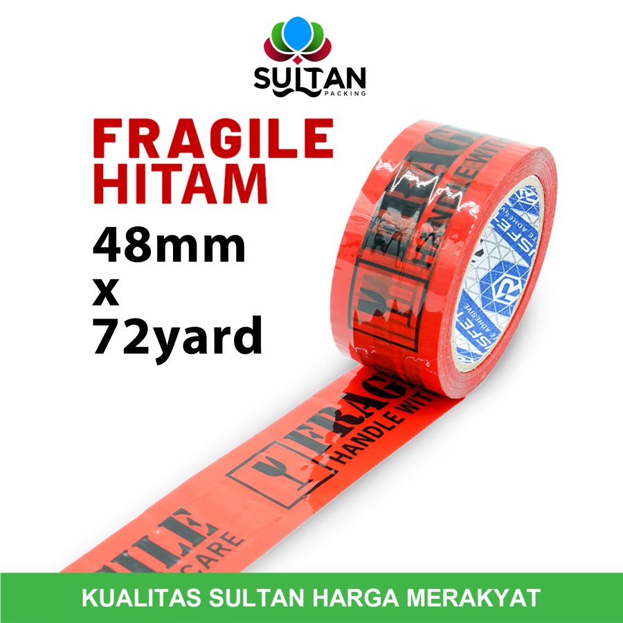 

Lakban Fragile Hitam 48mm x 72yard Satuan Termurah