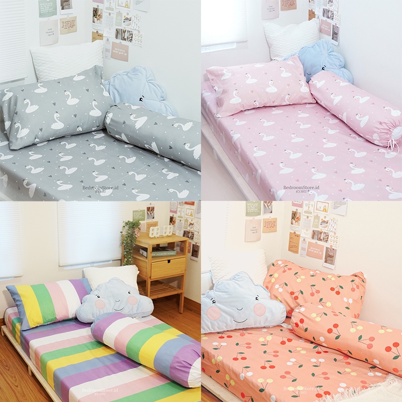 Sprei 160x200 Tinggi 25-30 Cm Polos Kotak Aesthetic