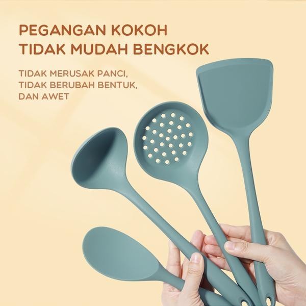 Spatula Plastik Sendok Sayur Silikon Kitchen Utensil Anti Panas -