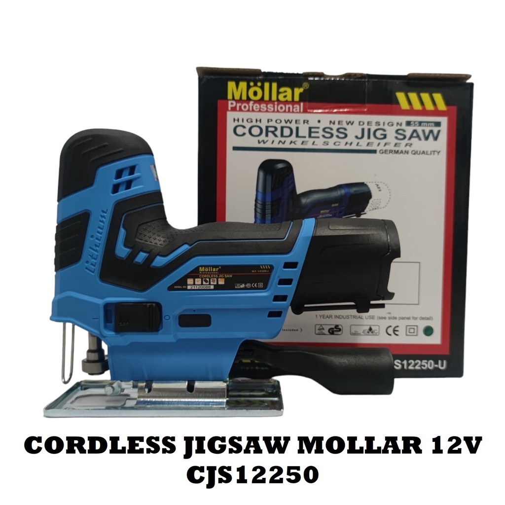 Mollar CJS12250 Cordless Jigsaw Baterai 12v / Jig Saw Gergaji Kayu Batre