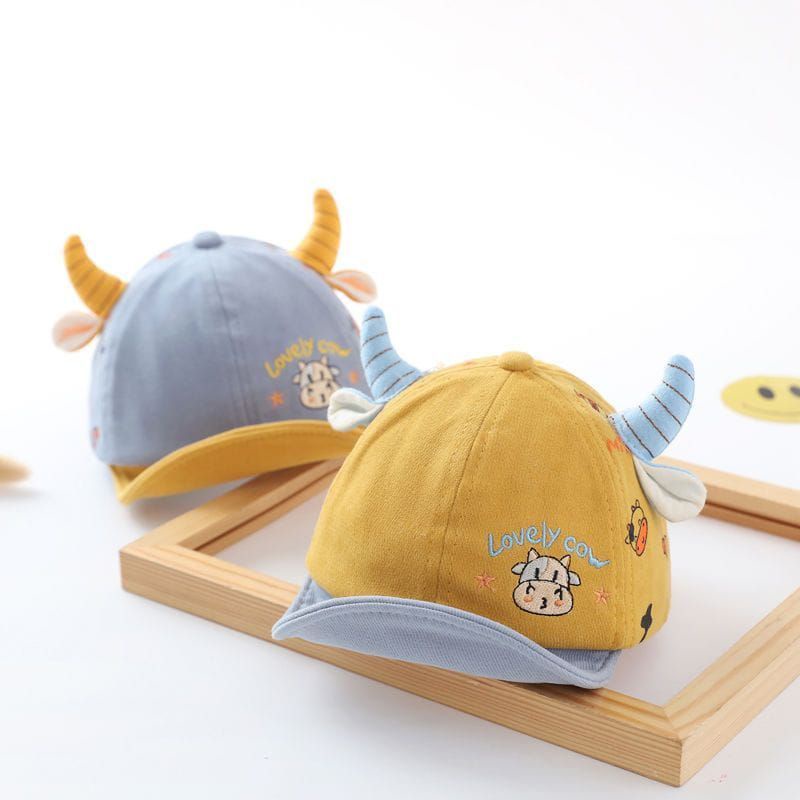 Topi bayi baseball Lovely Cow premium baby cap