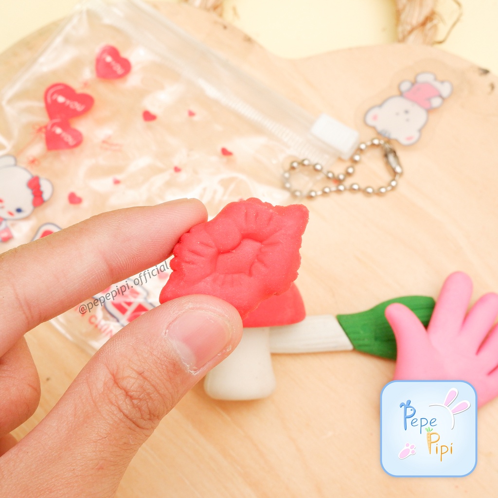 Penghapus 3D Pouch Mix Eraser Stip Setip Hapusan