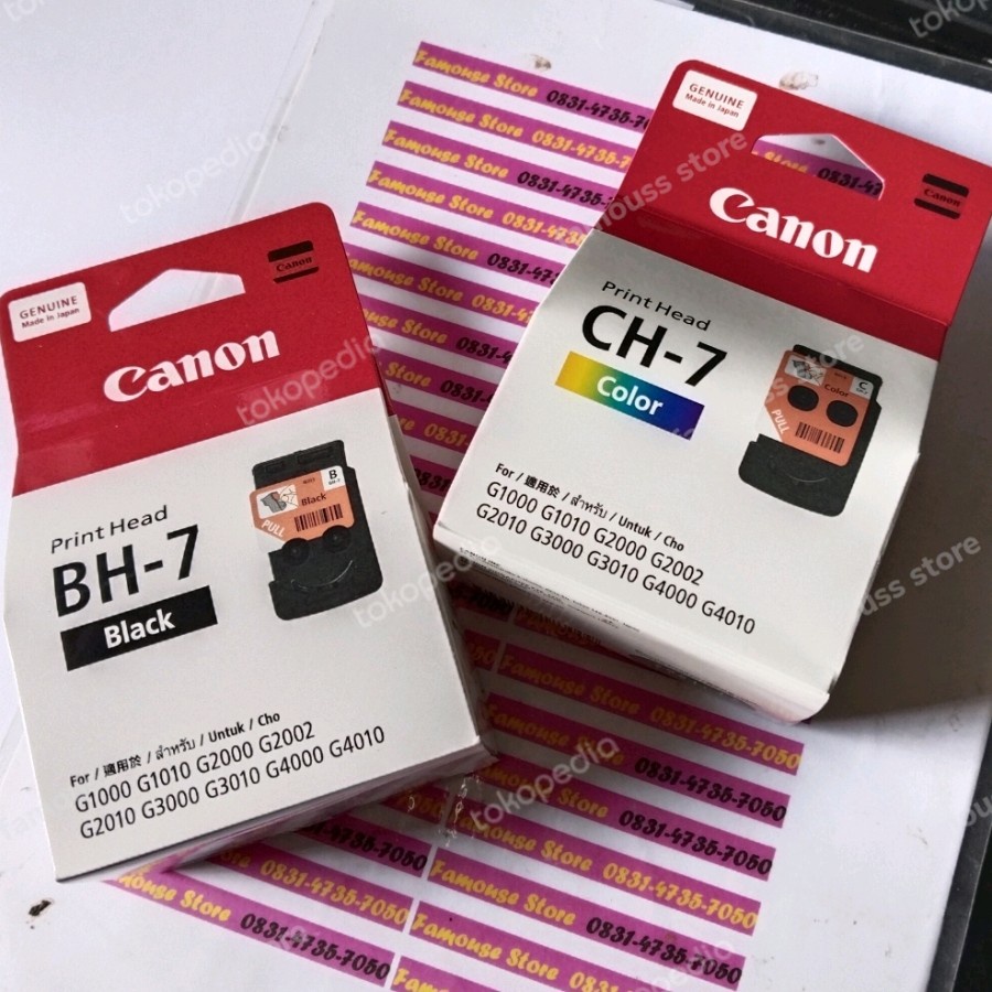 PRINT HEAD CANON G1000 g1010 G2000 g2010 G3000 G3010 G4000 CA91 CA92 BH7 CH7 BLACK/COLOUR HITAM/WARNA CARTRIDGE