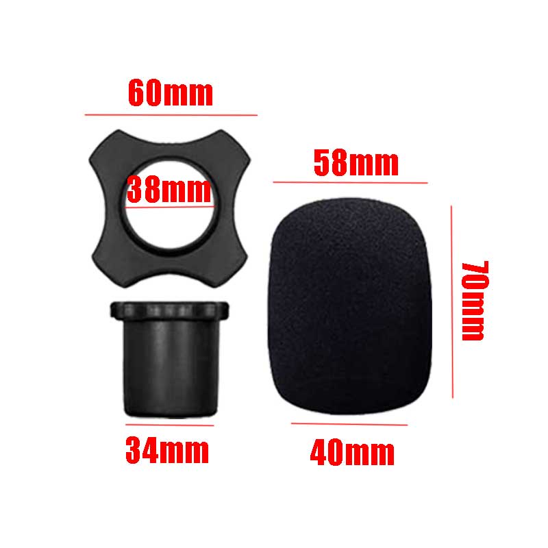 Set Ring + Busa Mic Karaoke Karet Cover Pelindung Ring Mic Holder Mikrofon Wireless Microphone Wireless Anti Slip