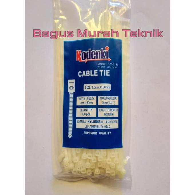 

KABEL TIES 3X150 PUTIH KLIP KABEL bagus-murah99 Segera Dapatkan