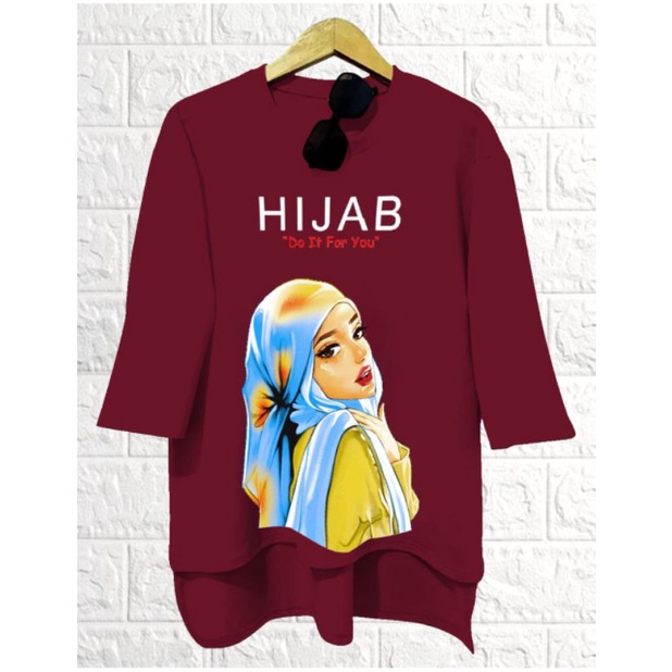 KAOS OVERSIZE WANITA PIGUIN HIJAB KERUDUNG