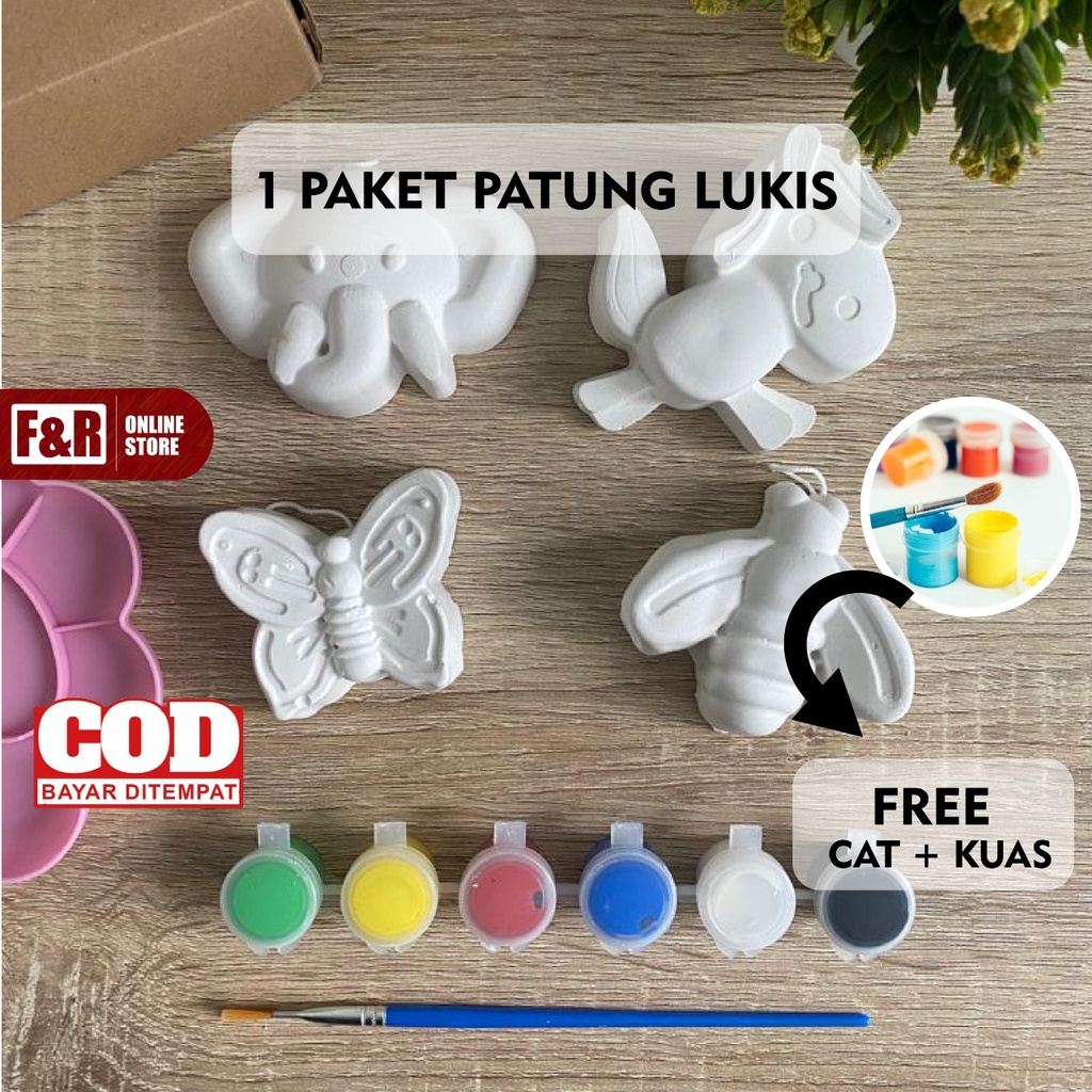 Mainan Edukasi Painting Kit Set Melukis Patung Binatang Prakarya Seni Mainan Anak Laki Laki Perempuan