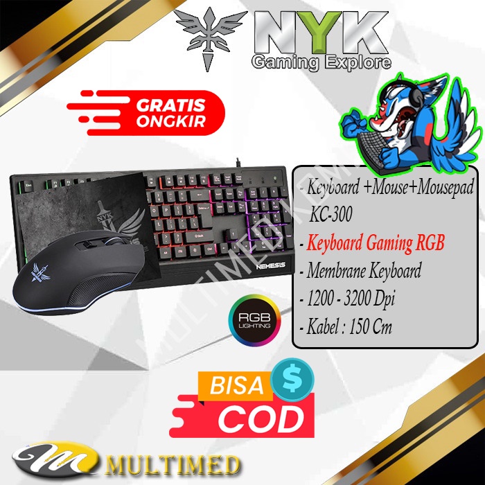 Keyboard + Mouse + Mousepad Gaming NYK KC-300