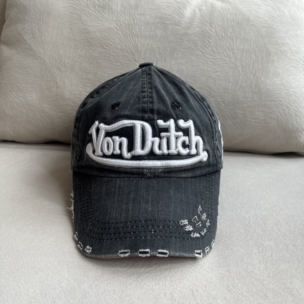 TOPI VON DUTCH BLACK WASHED RIPPED CAP