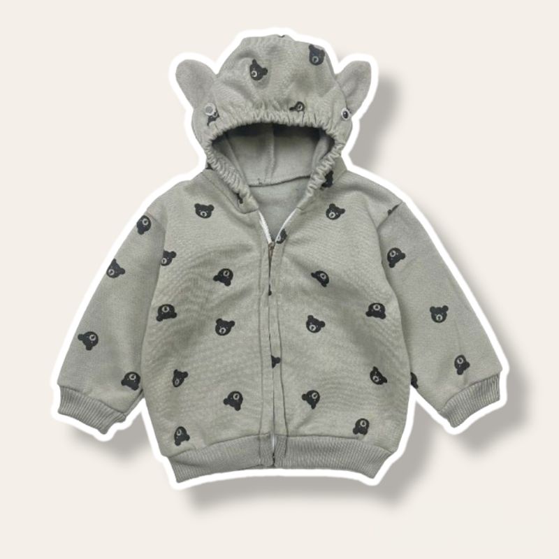 Jaket Bayi Baby BEAR / Jaket Anak Jacket Bayi Panda 0-6 Bulan / Jaket Kupluk Resleting