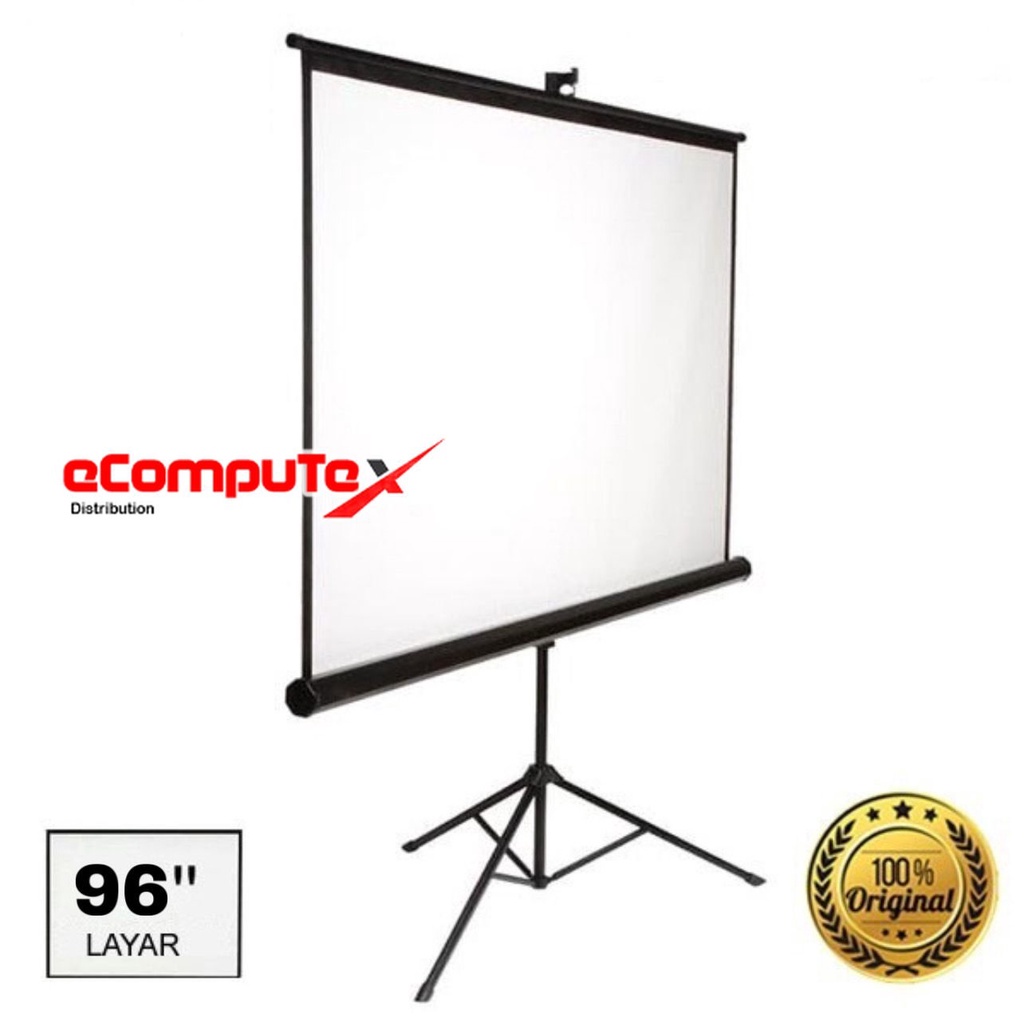 SCREEN PROJECTOR TRIPOD 96" 1:1- LAYAR PROYEKTOR TRIPOD 96 INCH 1:1