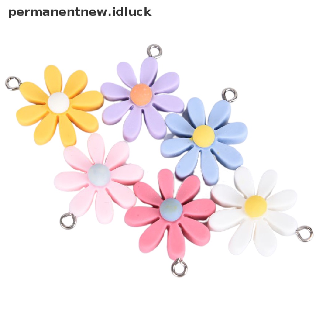 [luckypermanentnew] 10pcs/set Resin Little Daisy Sun Flower Ch Liontin Membuat Perhiasan DIY Craft [ID]