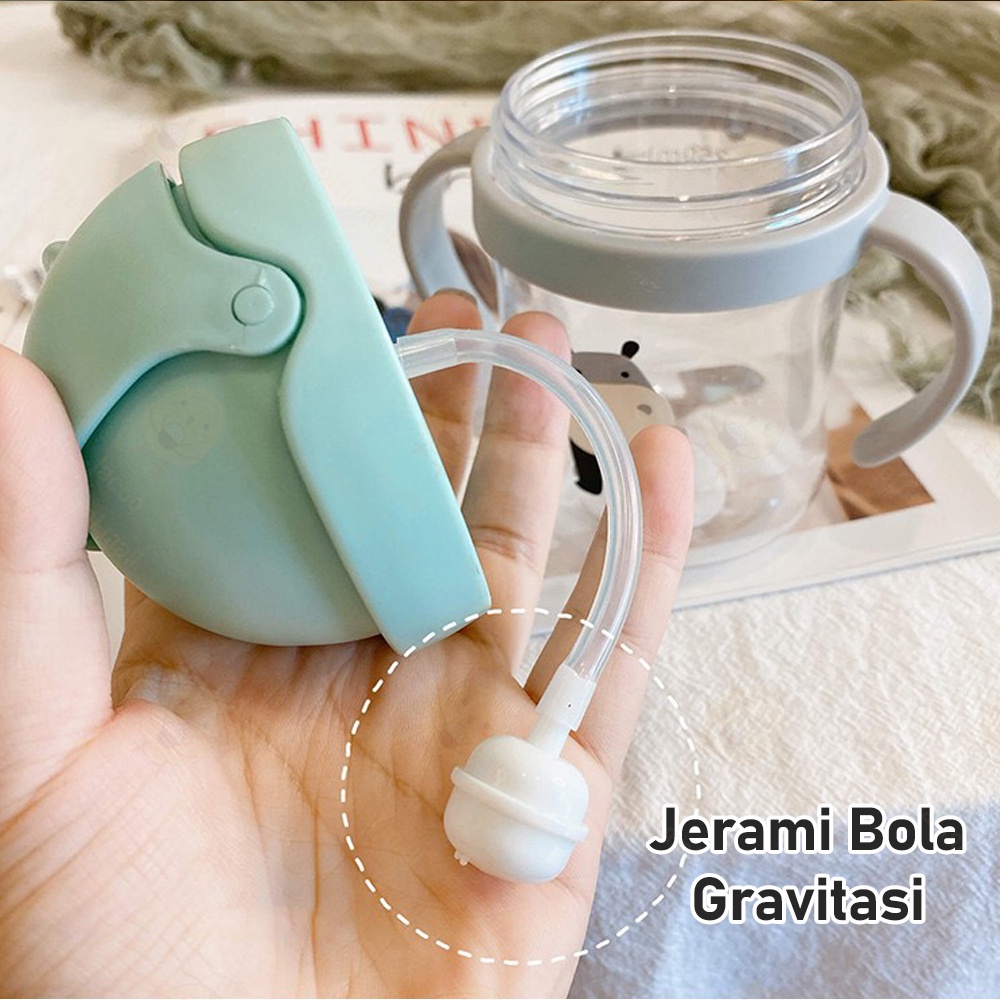 Lacoo Botol minum bayi anak 250ml Gelas anak balita Training cup baby karakter Sippy cup bpa free